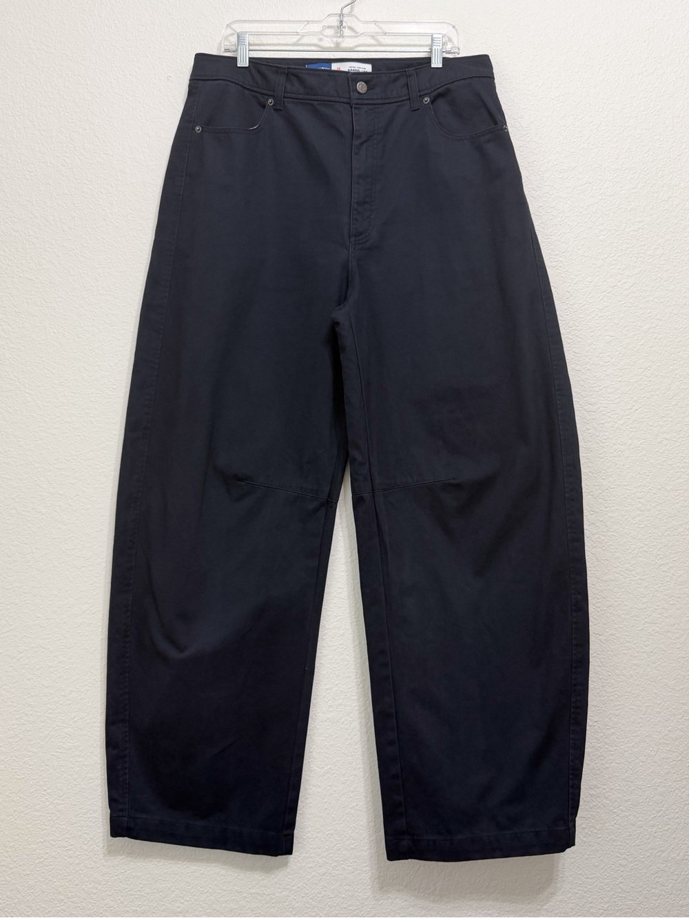 Old Navy Extra High Rise Barrel Leg Cotton Pants Navy 12 Tall